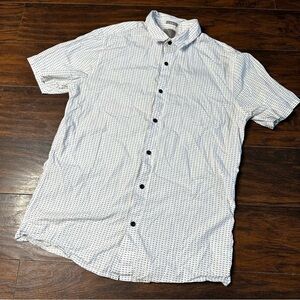 A Frame Printed Button Down Short Sleeve Shirt